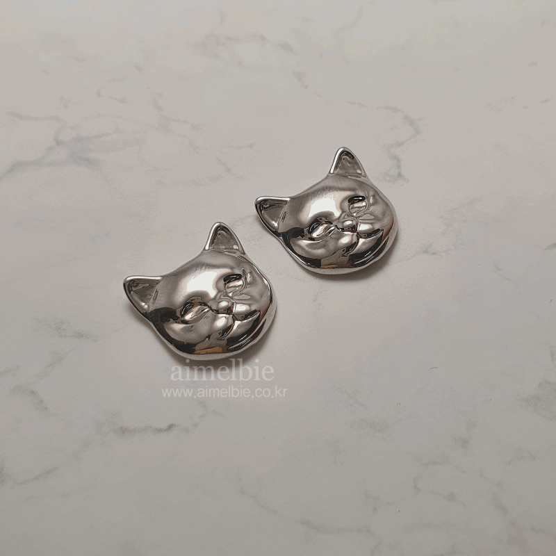  Melbie The Cat Series - Cat Face Piercing (Silver) (Red Velvet Joy, VIVIZ Sinb Piercing))