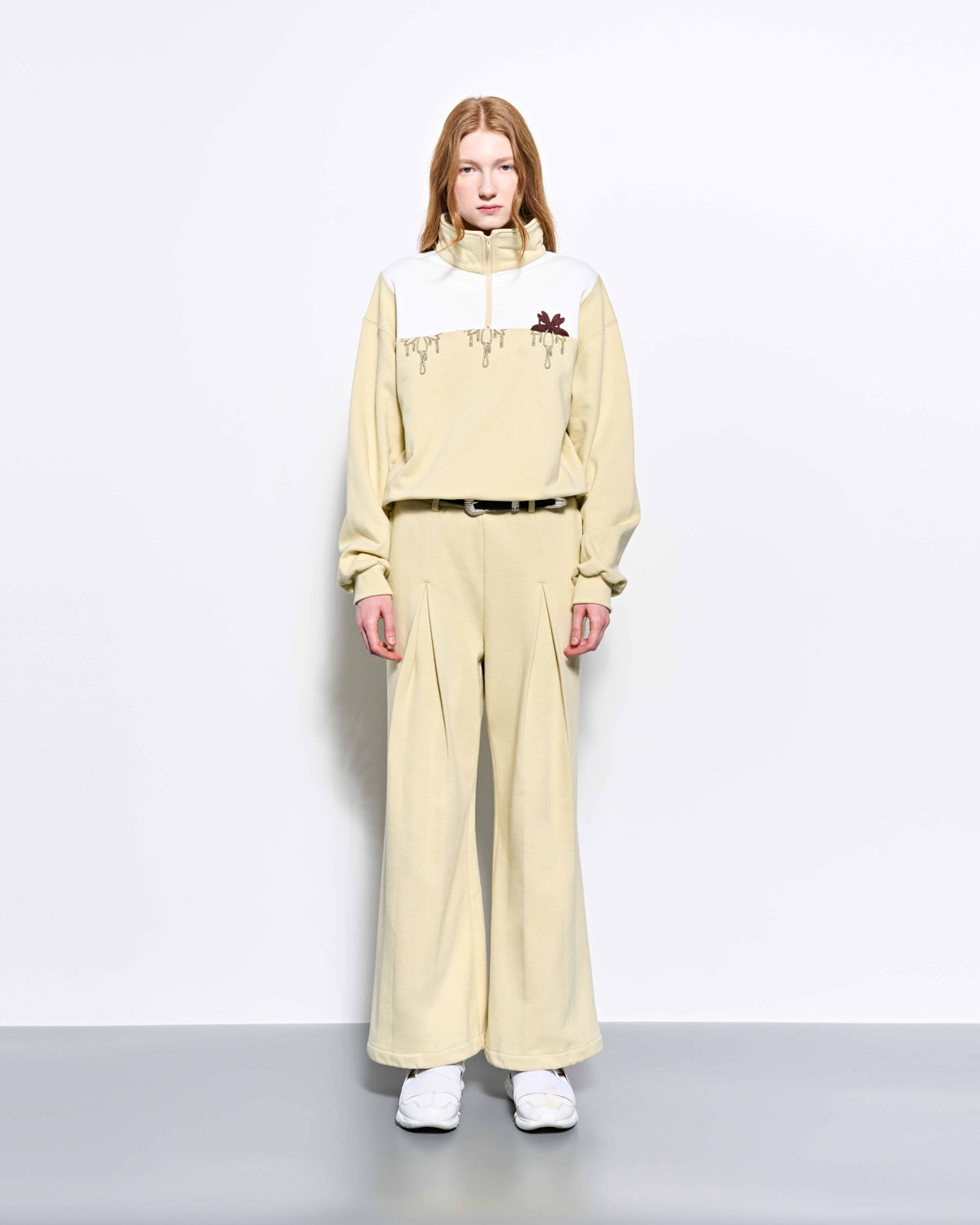 Pleated Wide Lounge Pants _ Yellow