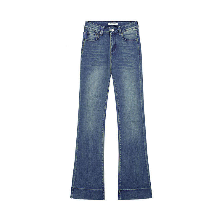 Line high bootcut denim pants