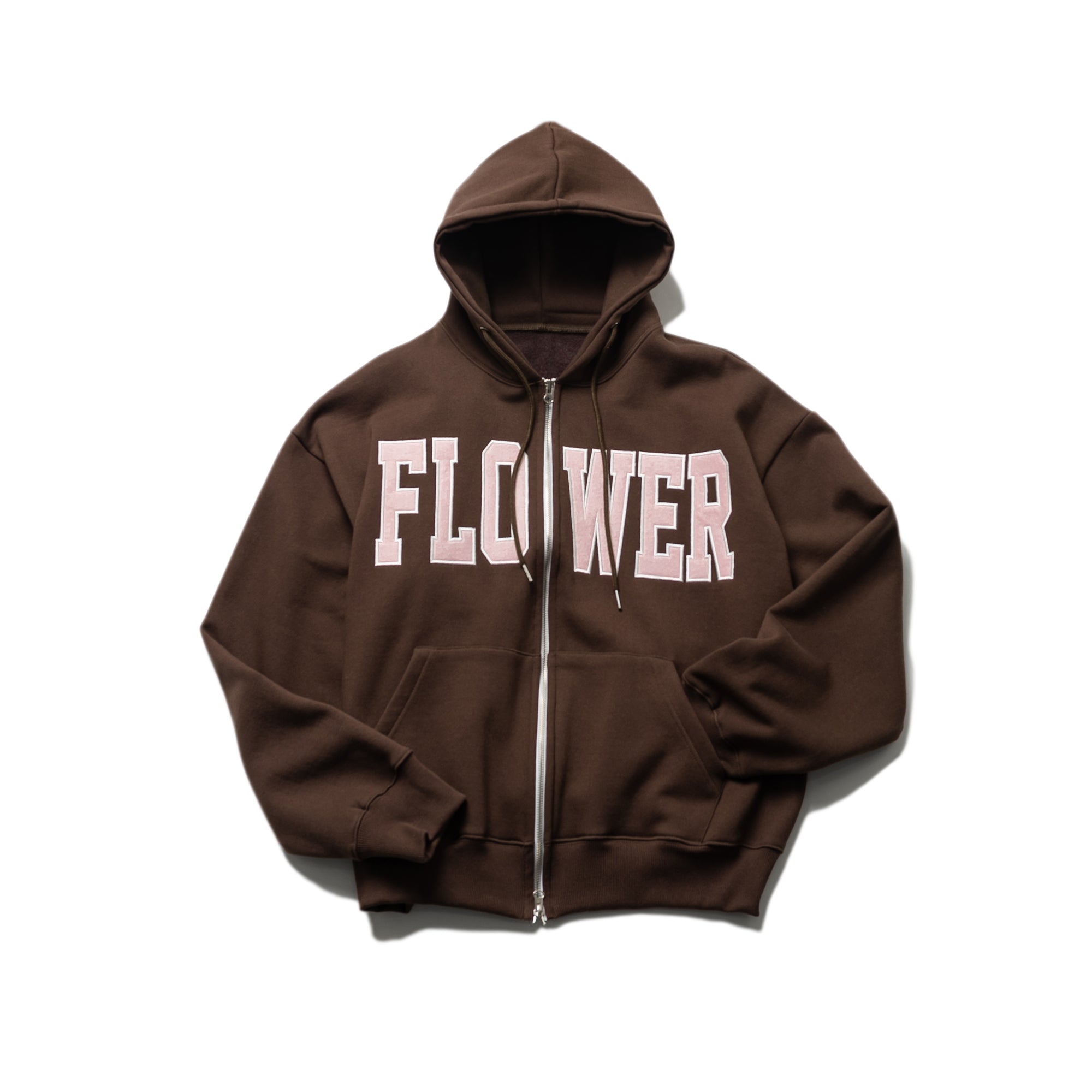 FLOWER ZIP UP HOOD(BROWN)