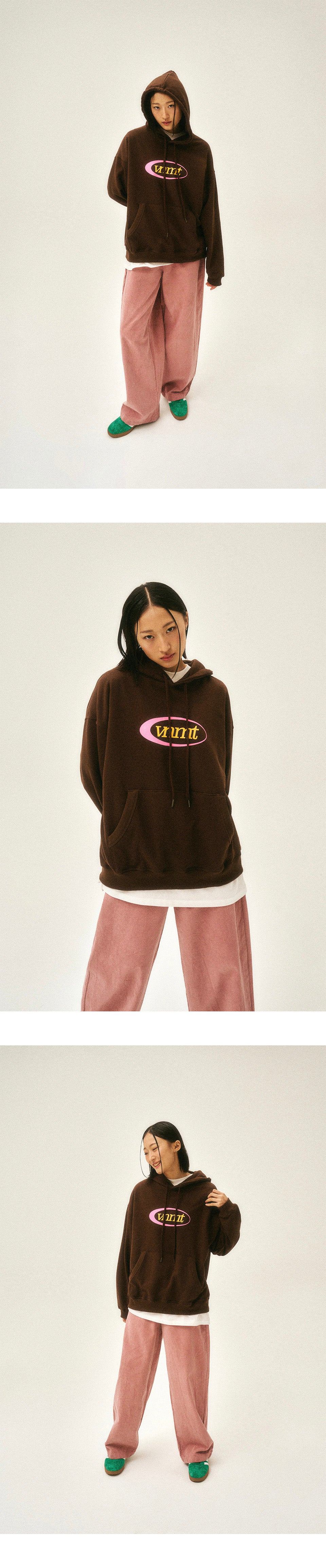 Sport logo oversize hoody_brown