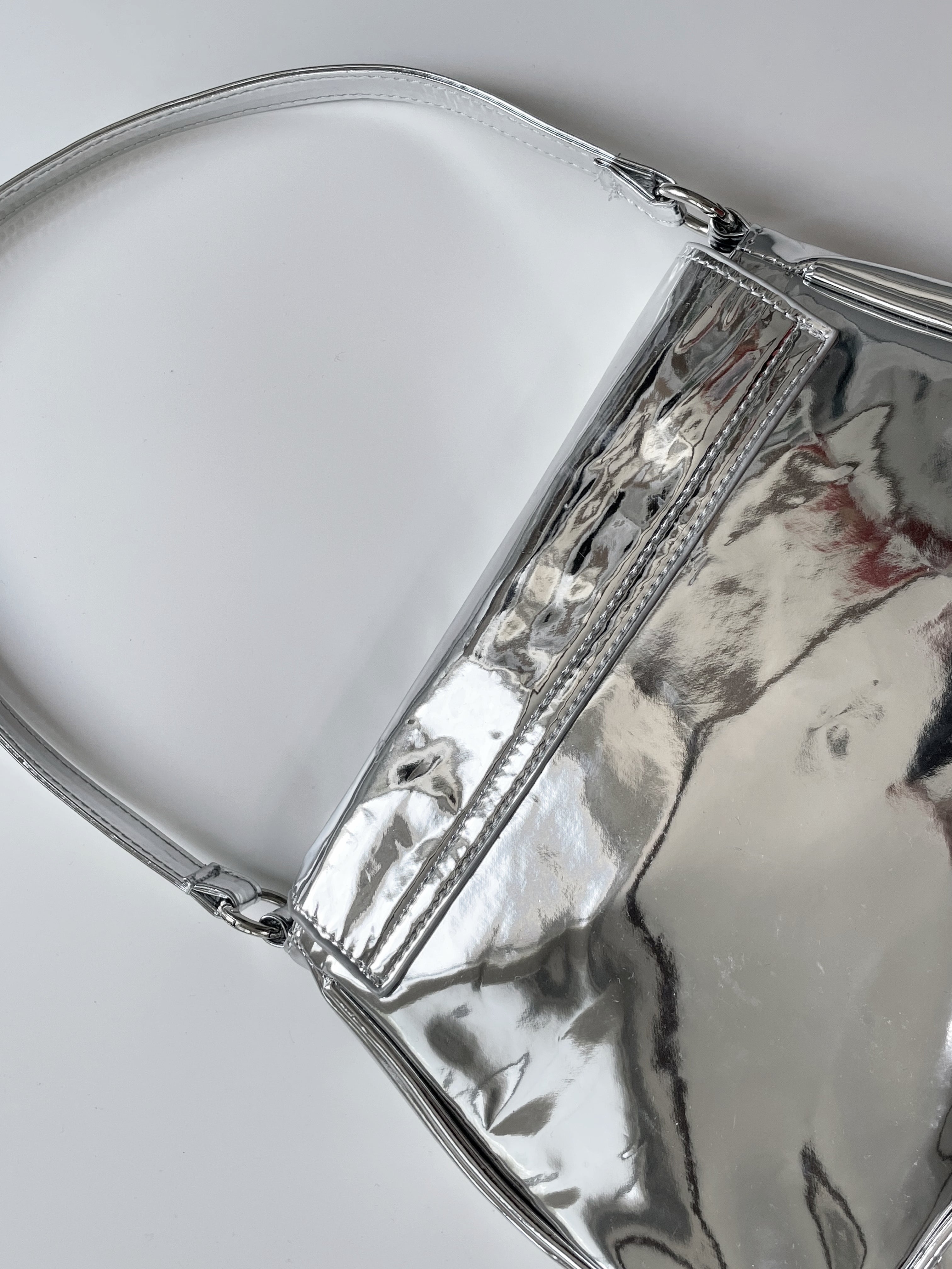 Unique silver shoulder bag 