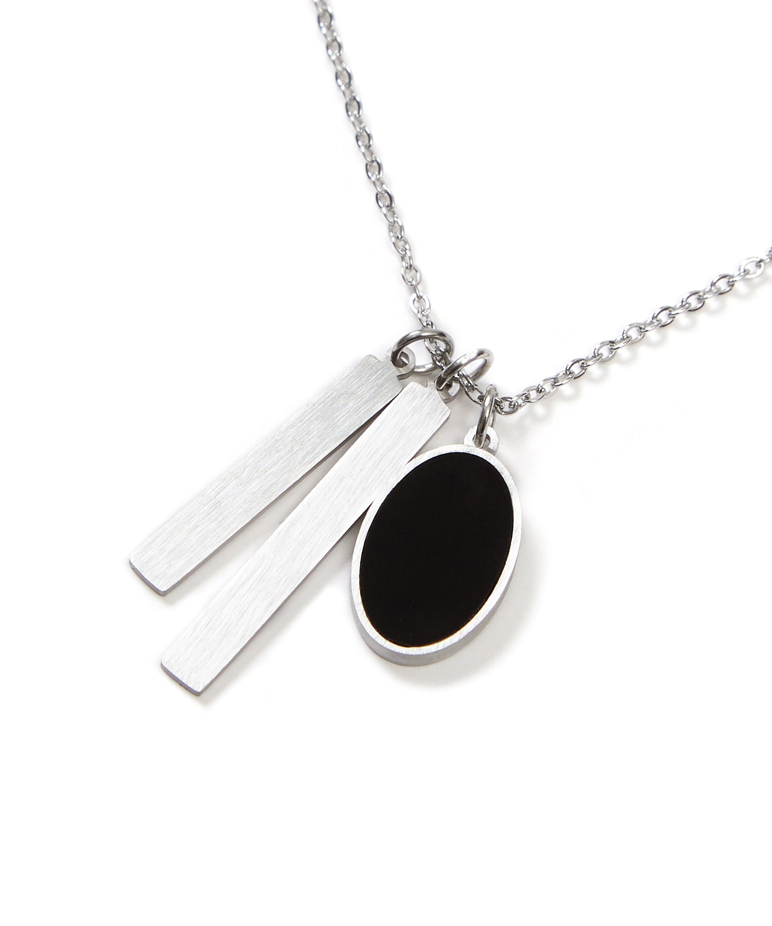 Onyx Double Bar Pendant Necklace