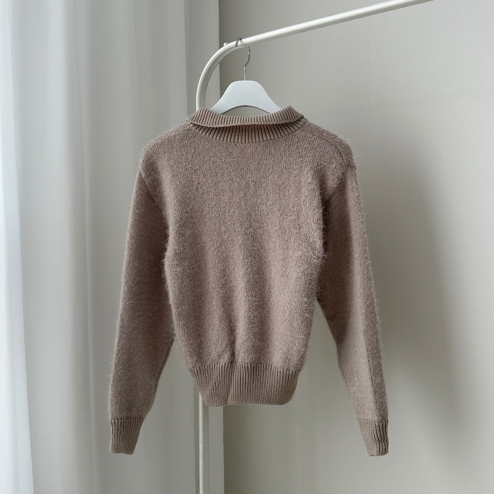 Angora Knit Zip Up