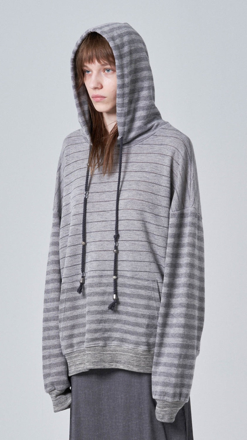 Oversized stripe hoodie_charcoal