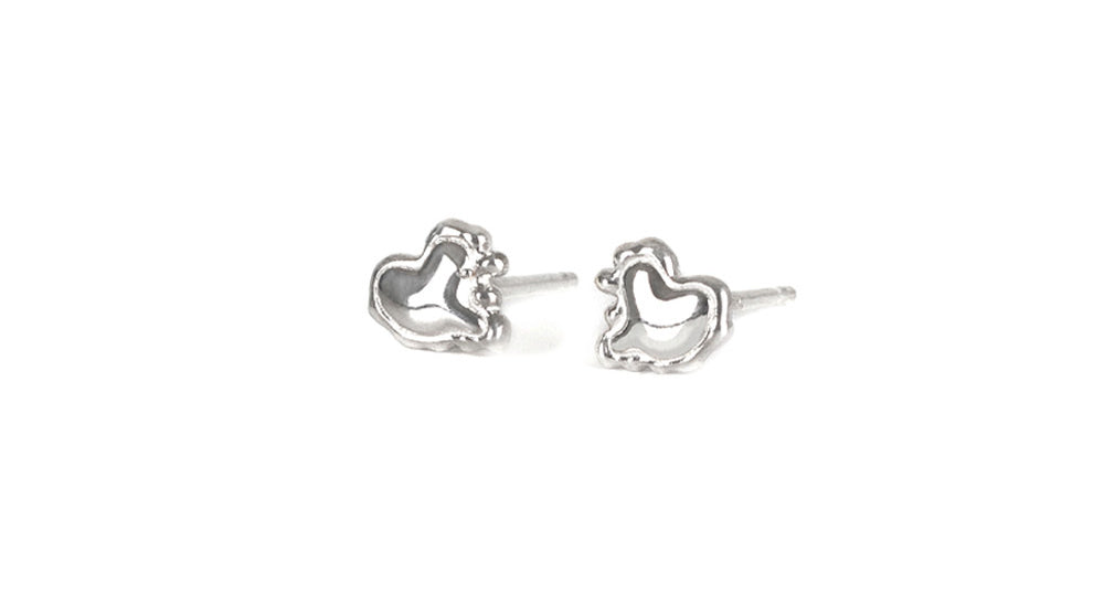 Mini Melting Heart Earring (silver)