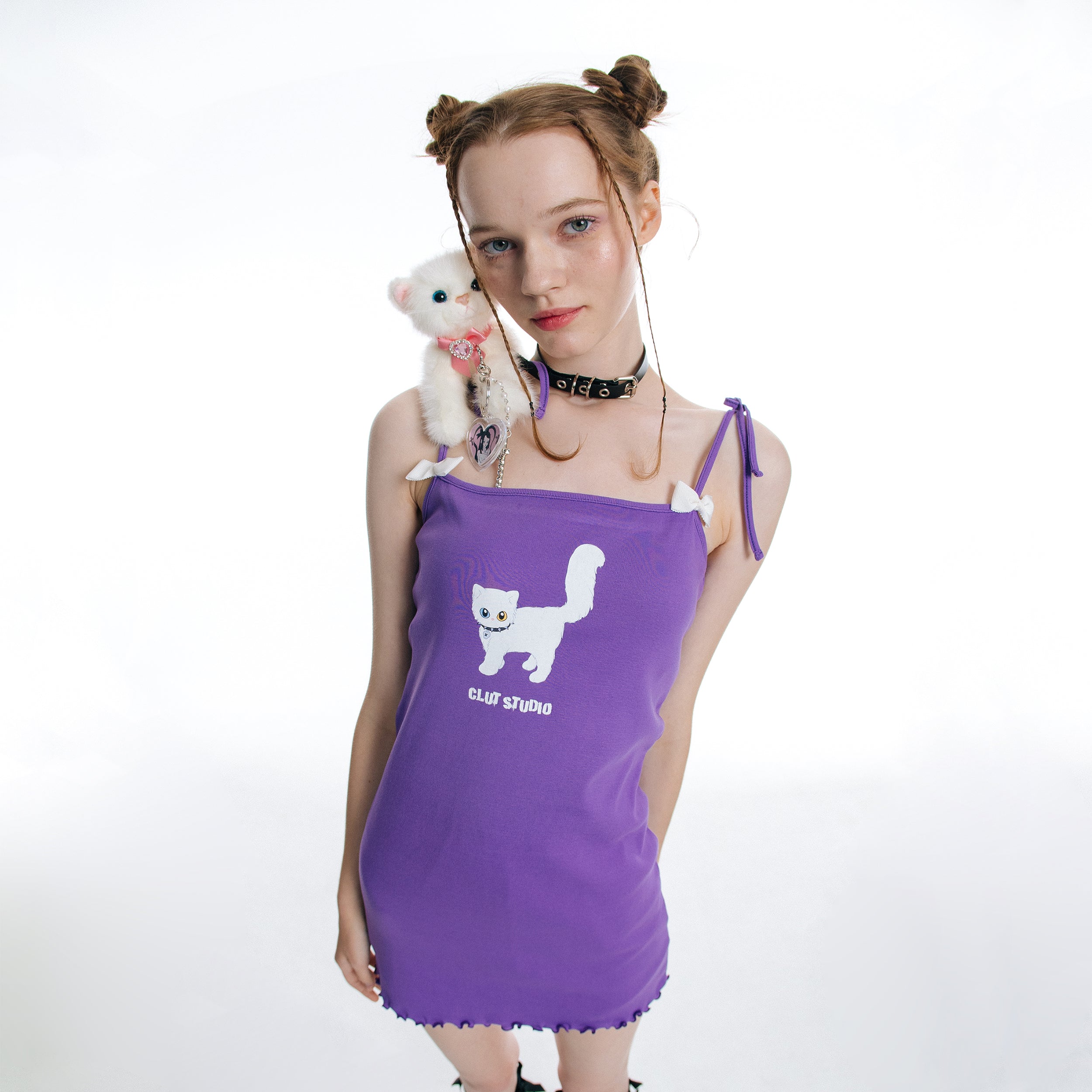 0 3 juliet's cat mini dress - PURPLE