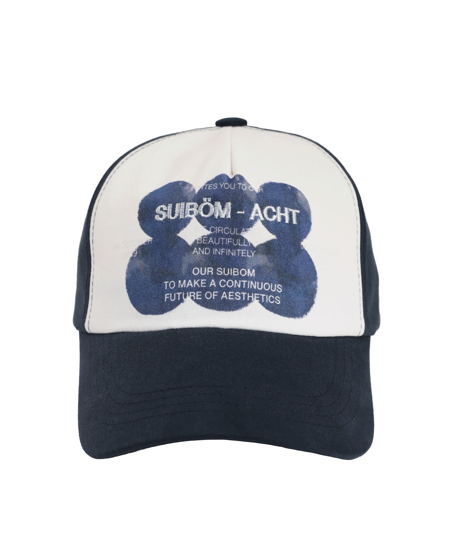 Acht Kind Of Blue ball cap - Off White / Dark navy