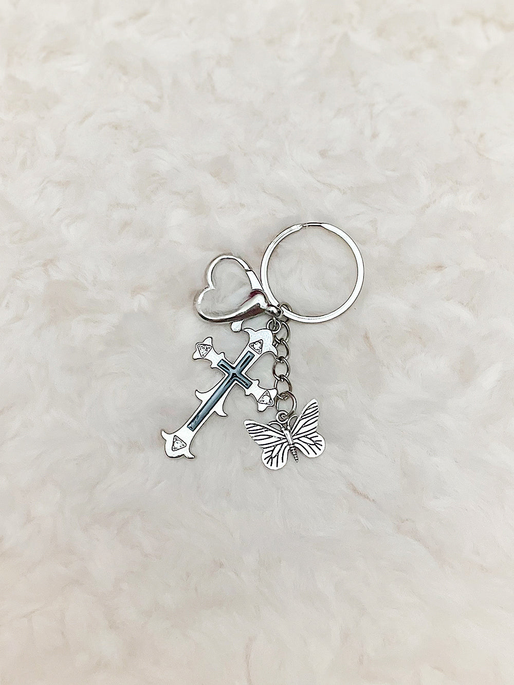 Dahlia Cross Rock Key Ring (2color)