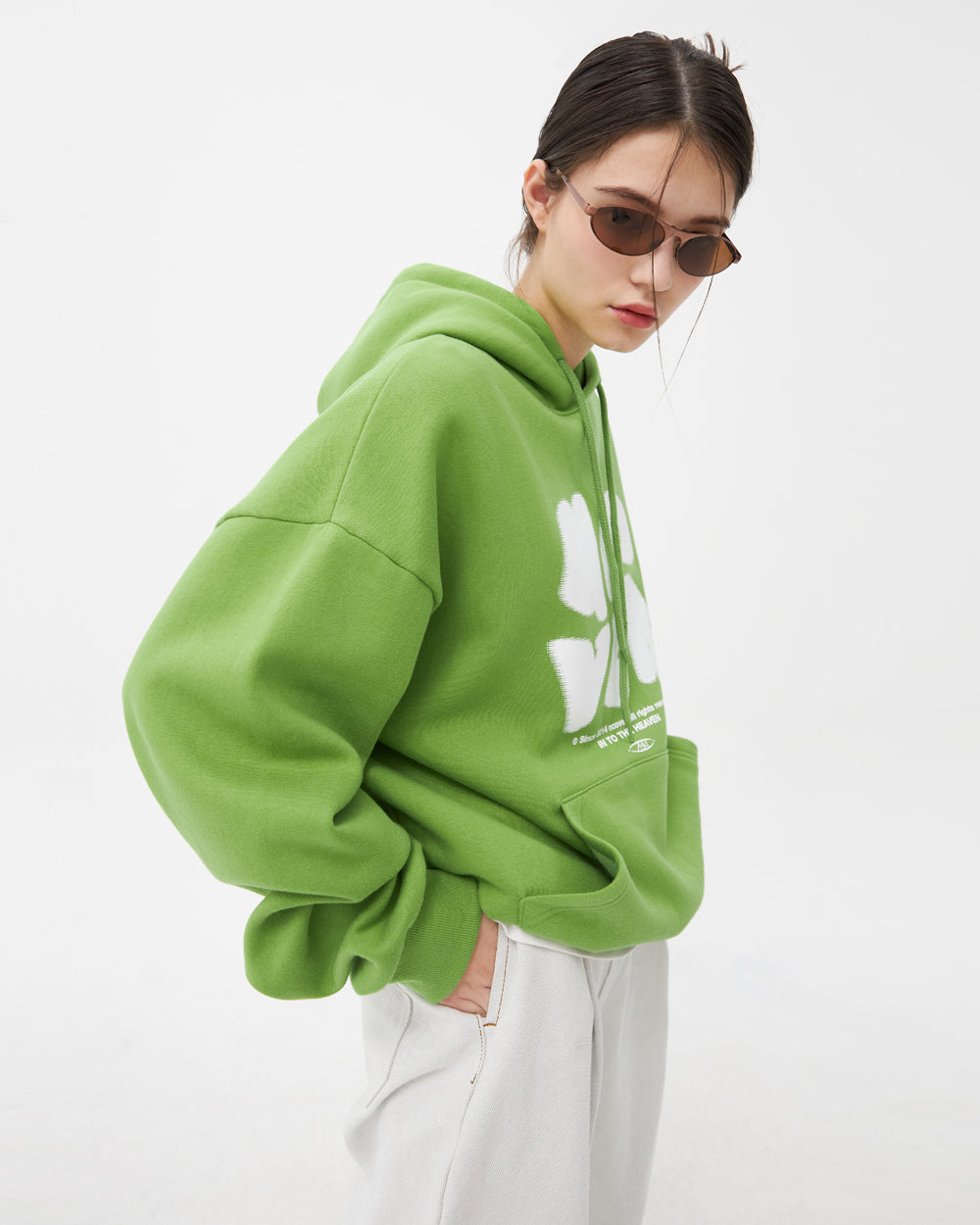 POINTAGE LOGO HOODIE-OLIVE GREEN