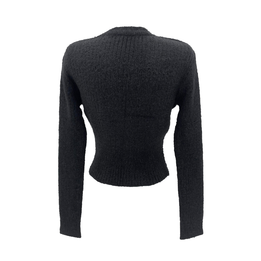 Angora crop round-neck knit (3 Color)