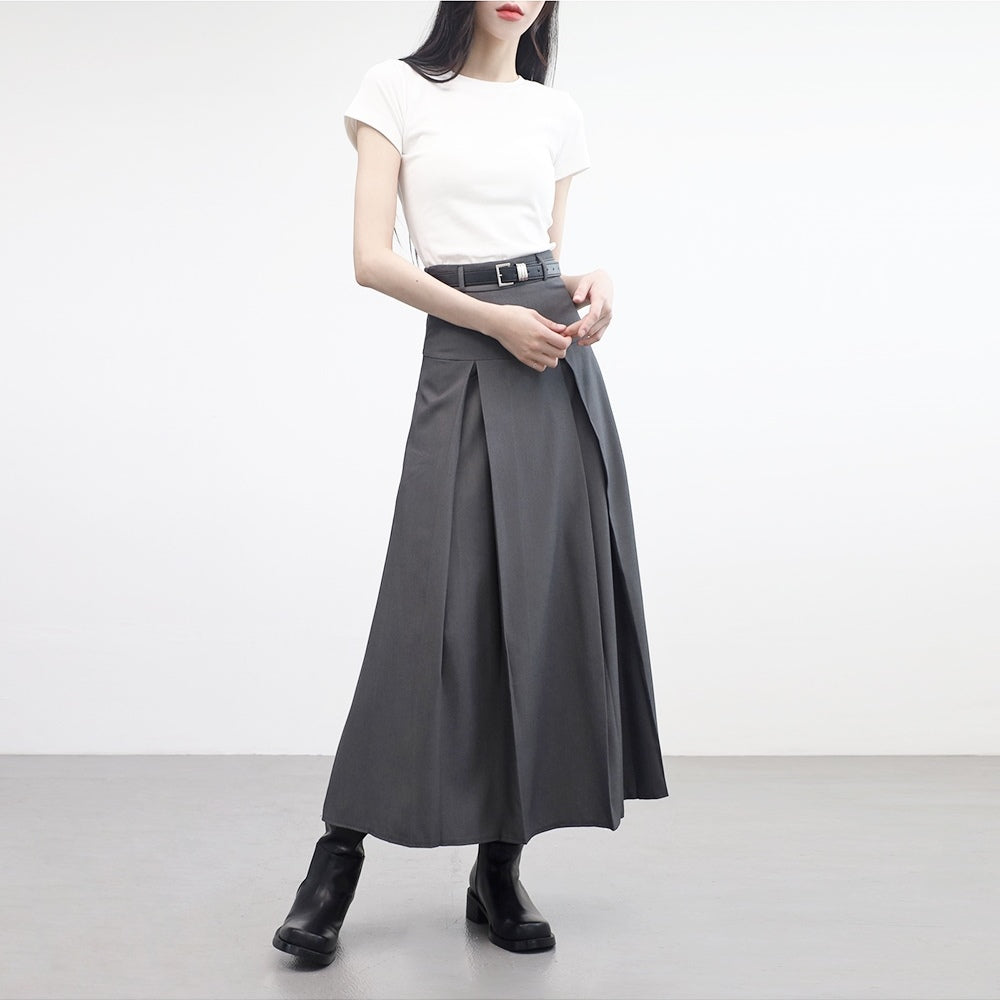 Kefit Modern Pleats Long Skirt (belt set)