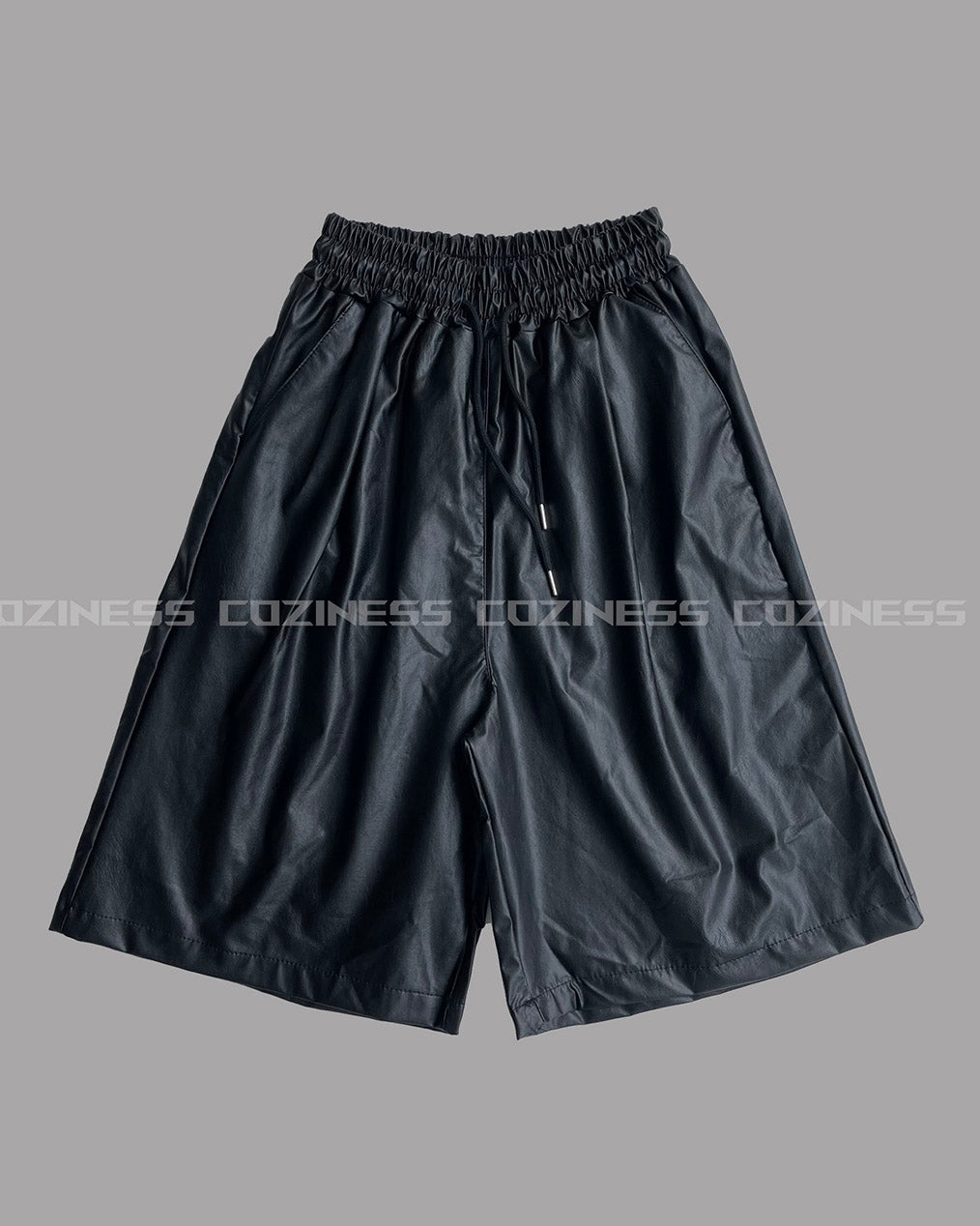 SI Leather Bermuda banding pants