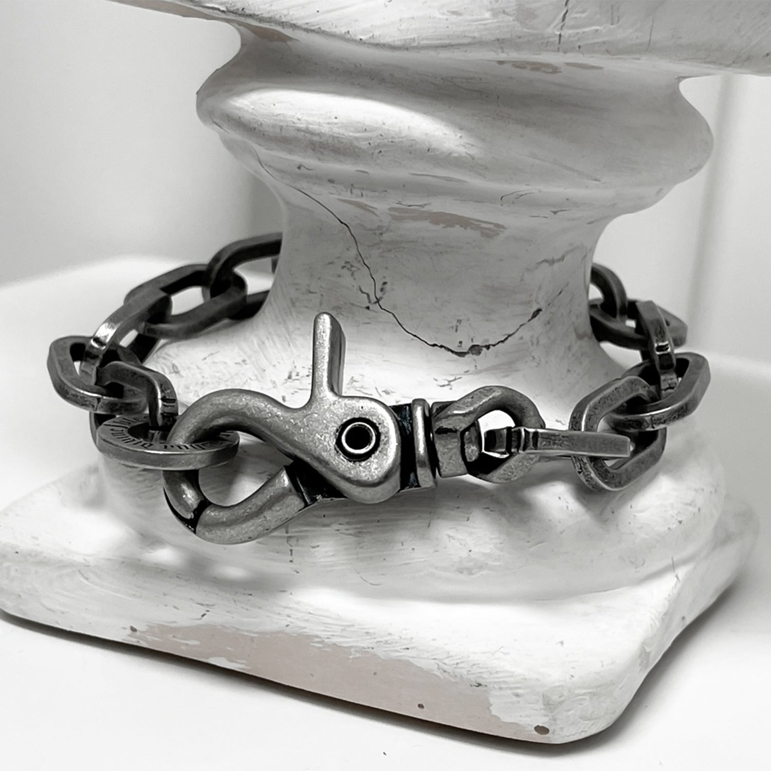 [BLESSEDBULLET]11mm round chain link bracelet_dark silver