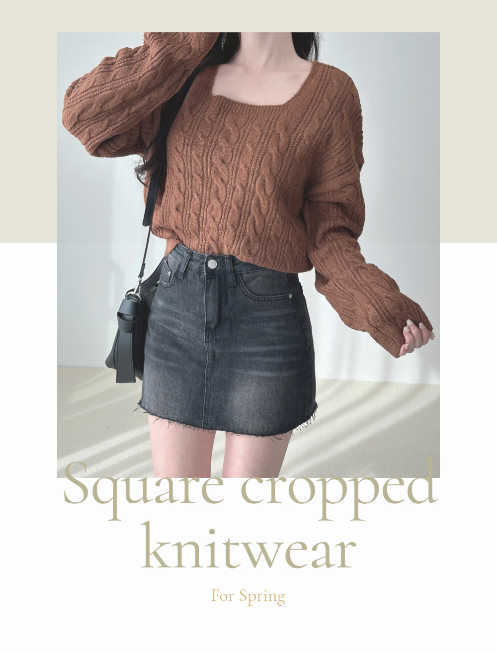 Square cropped knit