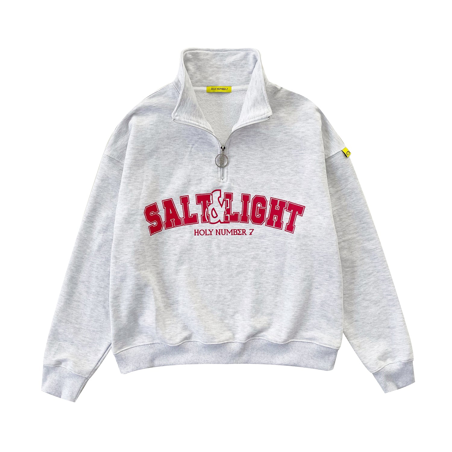 SALT & LIGHT NECK ZIPPER SWEATSHIRT_MELANGE GRAY