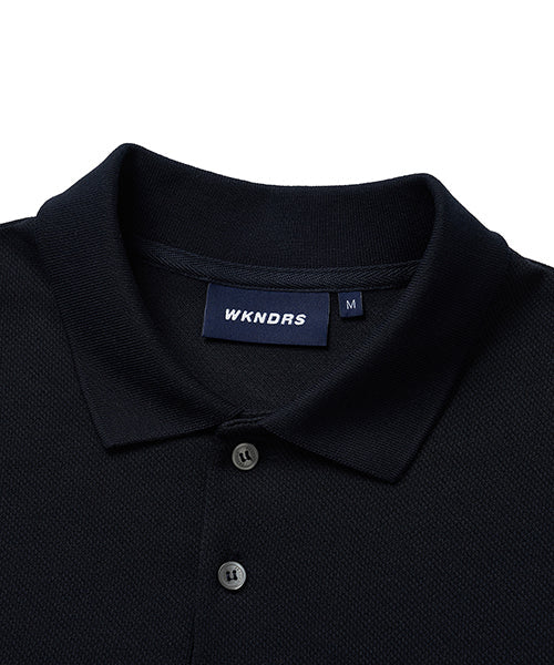 W LOGO LS PIQUE (NAVY)