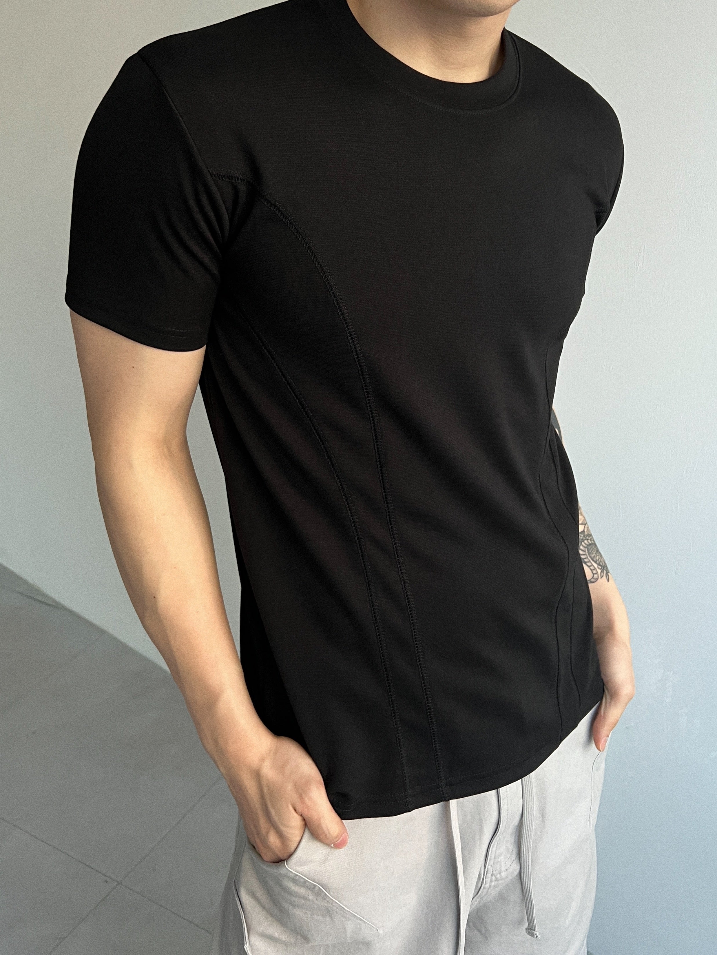 Double cut Muscle Fit Short Sleeve(3colors)