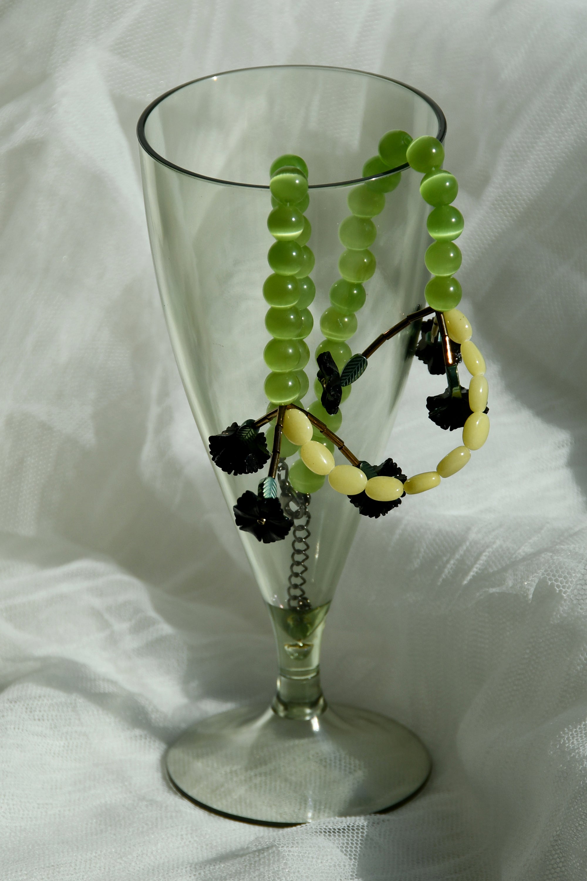 Yellow Green Flower Necklace