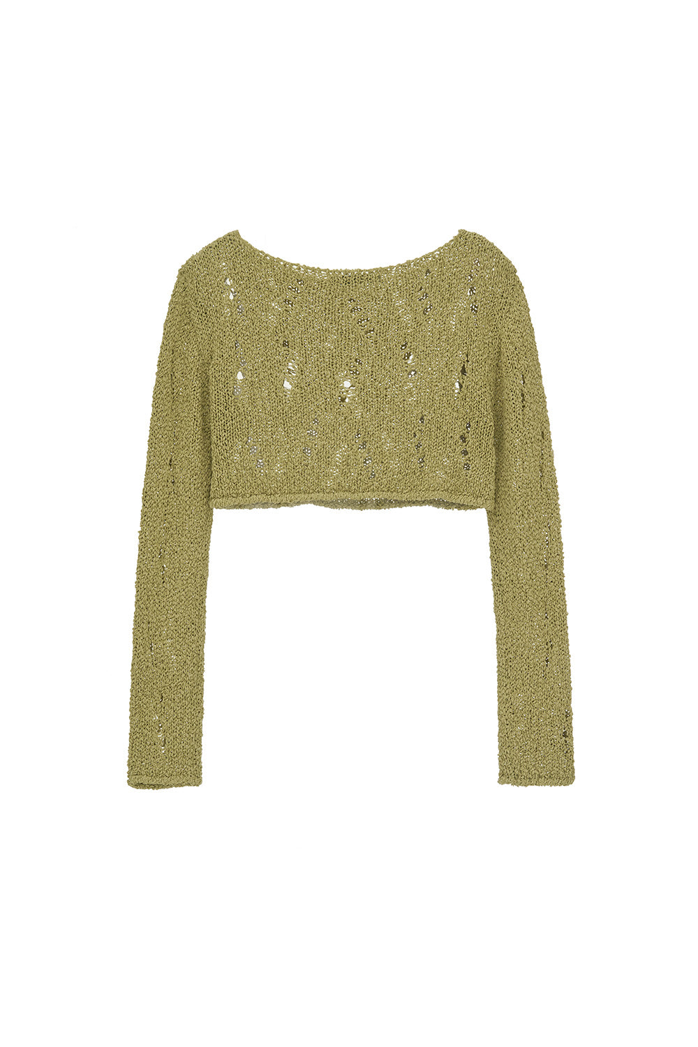 NETTING CROPPED SWEATER (LIGHT KHAKI)