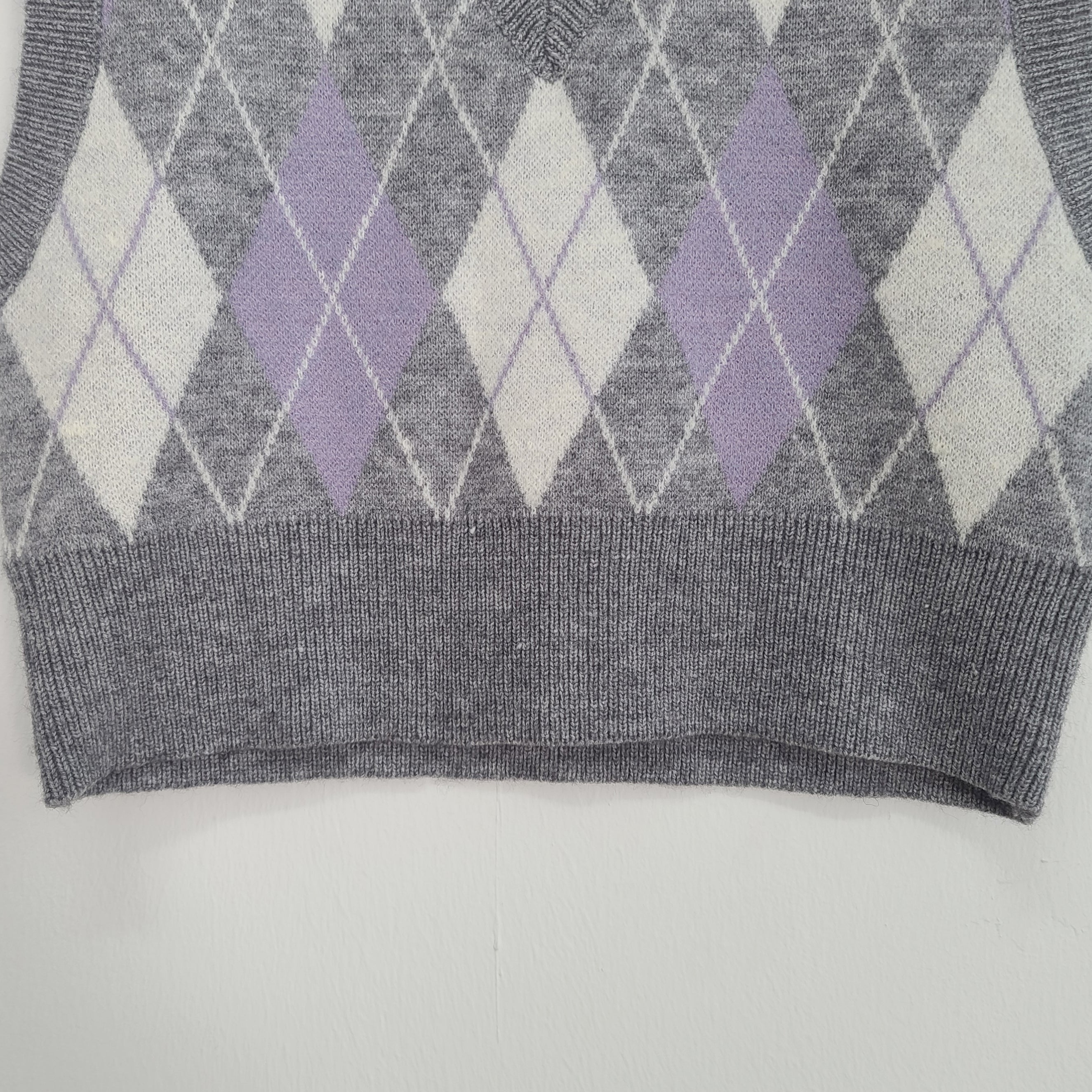 purple argyle knit vest