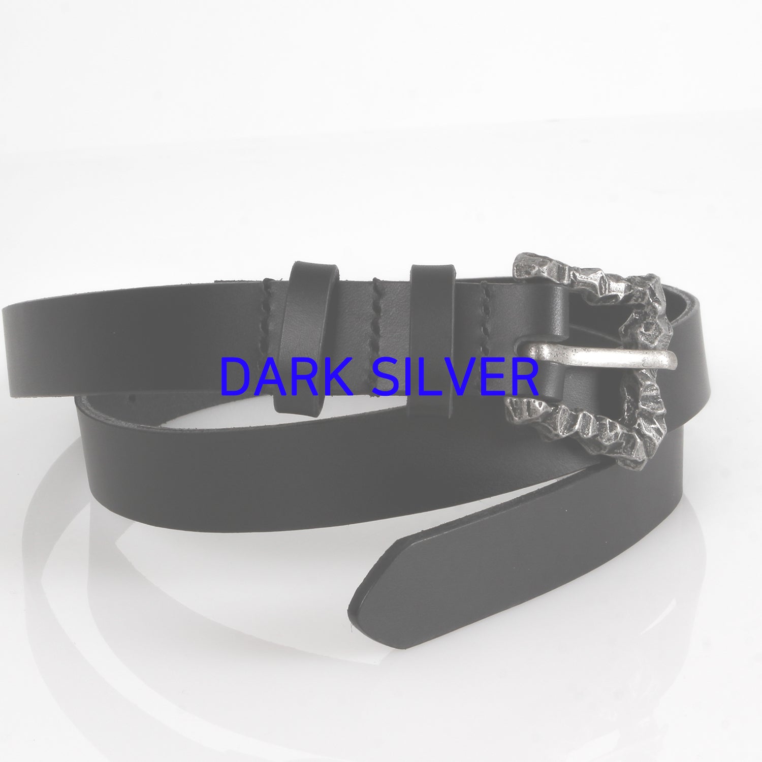 [BLESSEDBULLET]Material II cowhide belt_dark silver