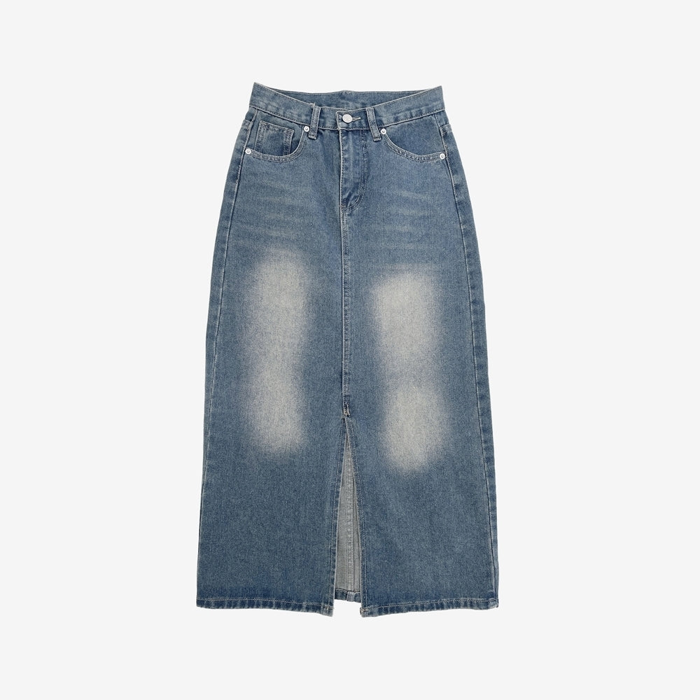 inner slit denim skirt