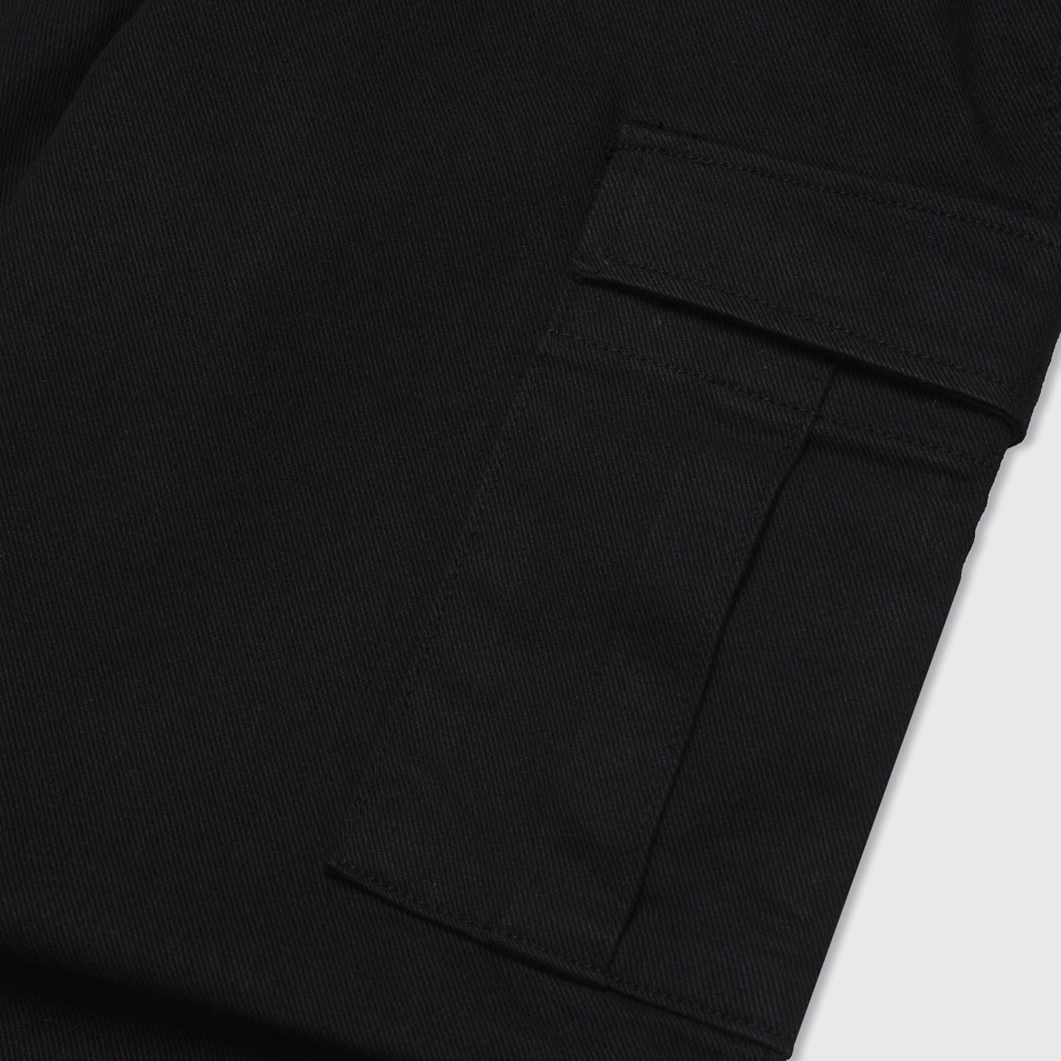 COTTON TWILL MILITARY WIDE CARGO PANTS (BLACK)