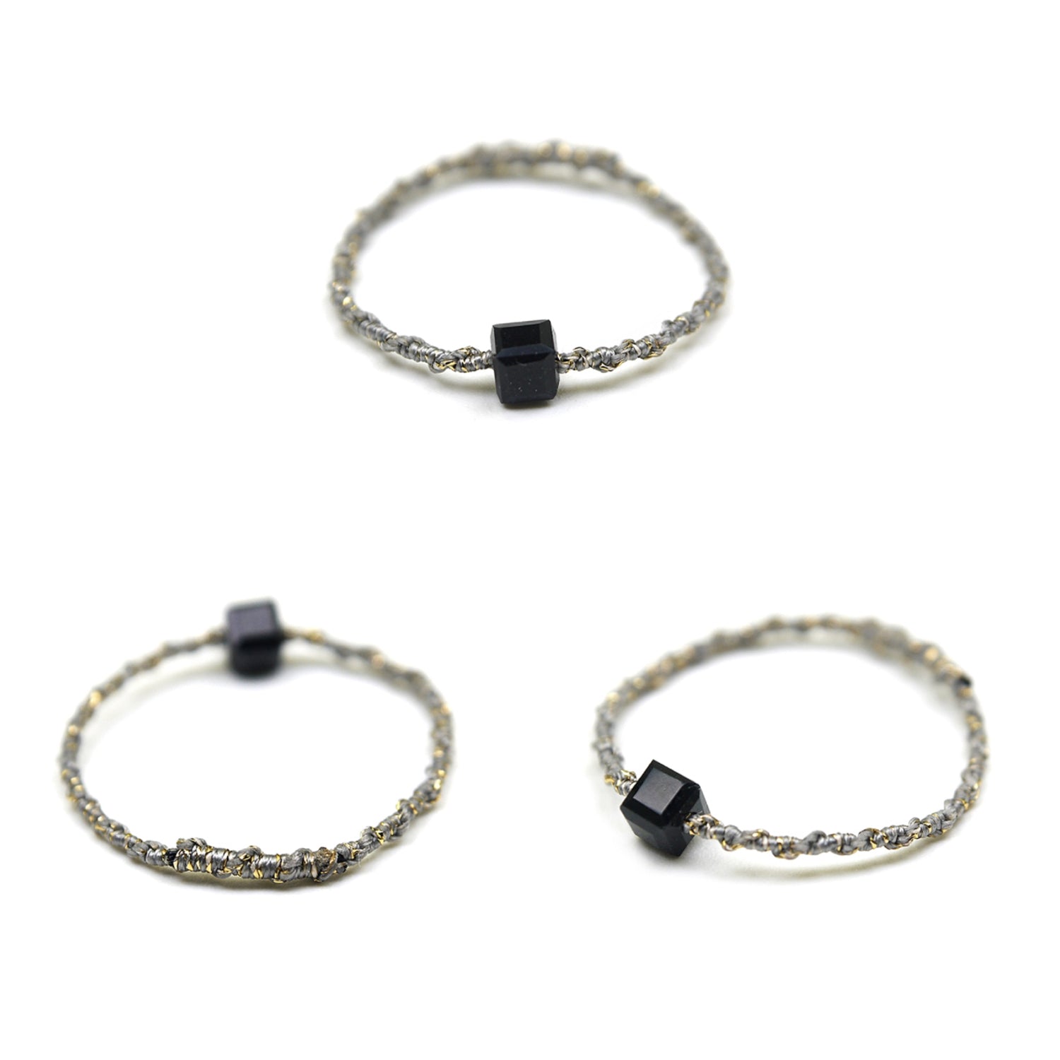 [CCNMADE] 菊 Cube Crystal Ring 10.ALL BLACK