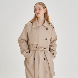 Runway Leather Trench Coat ( 2 Colors )