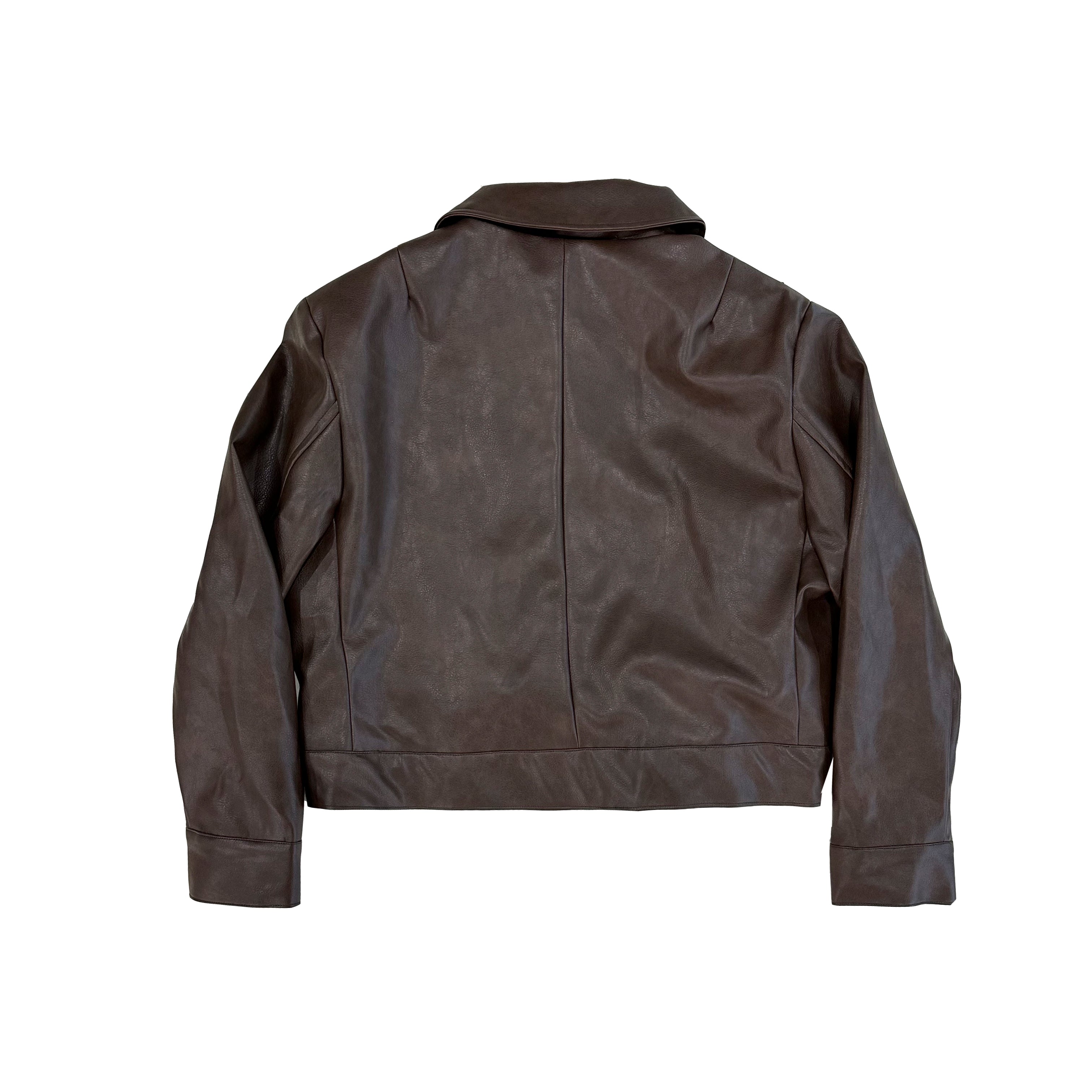 Button standard leather jacket