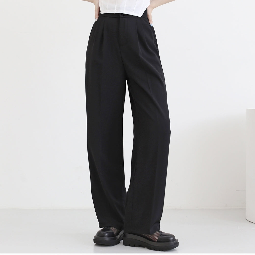 varus button wide slacks