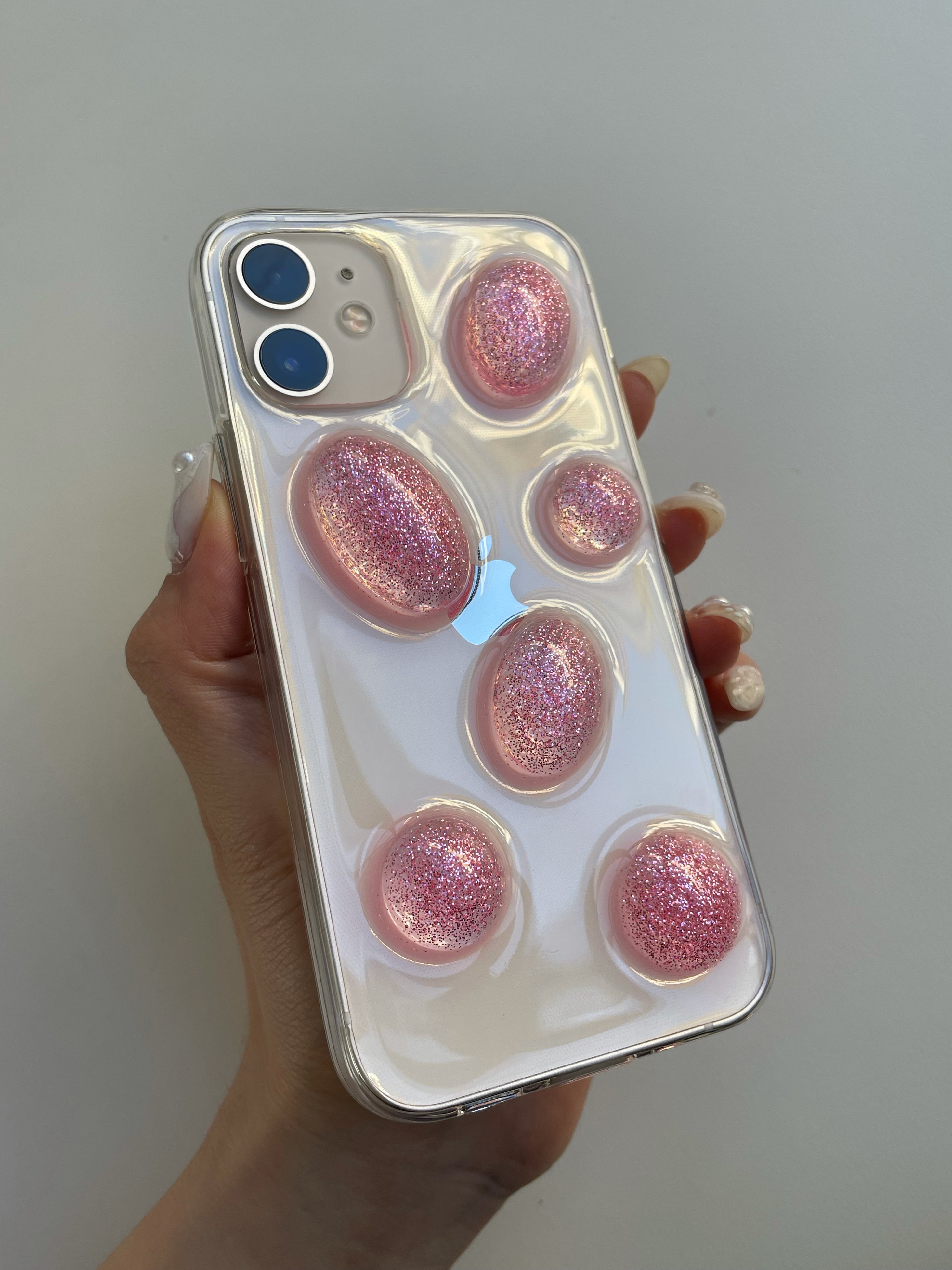 glitter pink iphone resin case