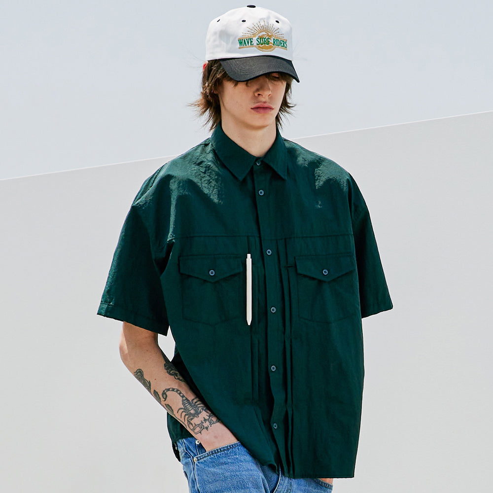 2ND TYPE TRUCKER NYLON SHIRT DARK GREEN