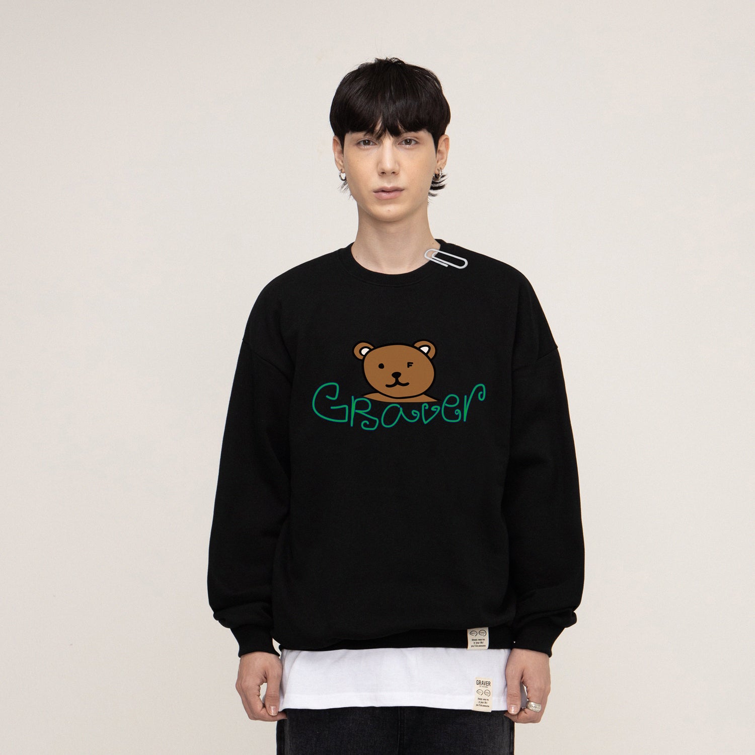 ミシガンベアースウェットシャツ / Michigan Bear Sweatshirt (CREAM