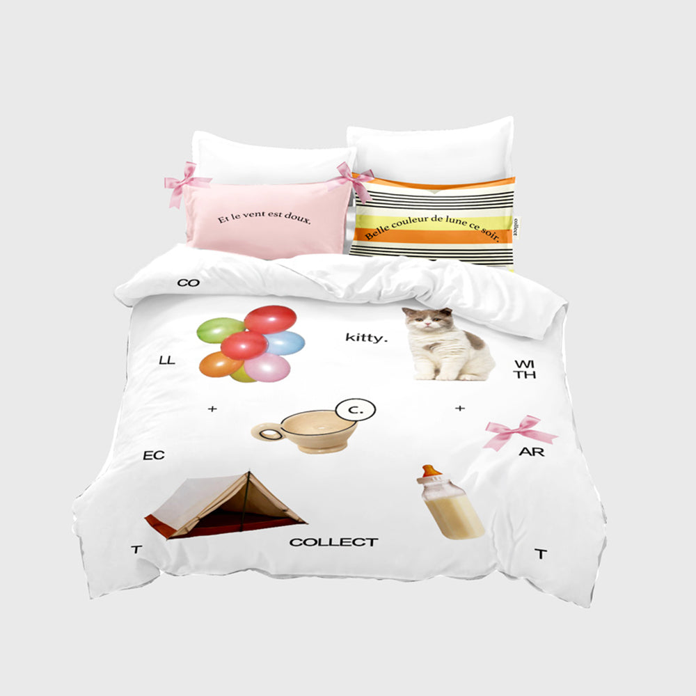 Kitty Blanket Cover Set