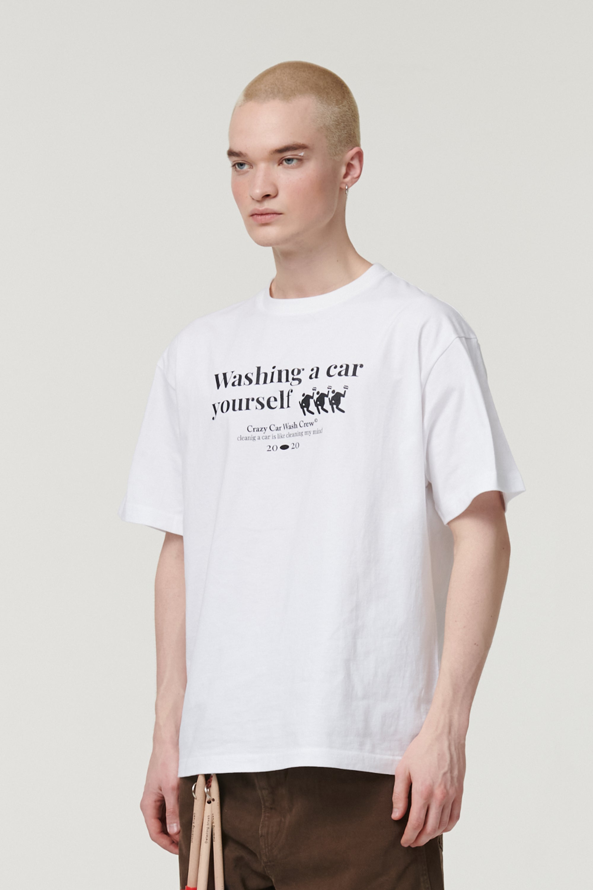 WASHING TYPO T-SHIRTS WHITE