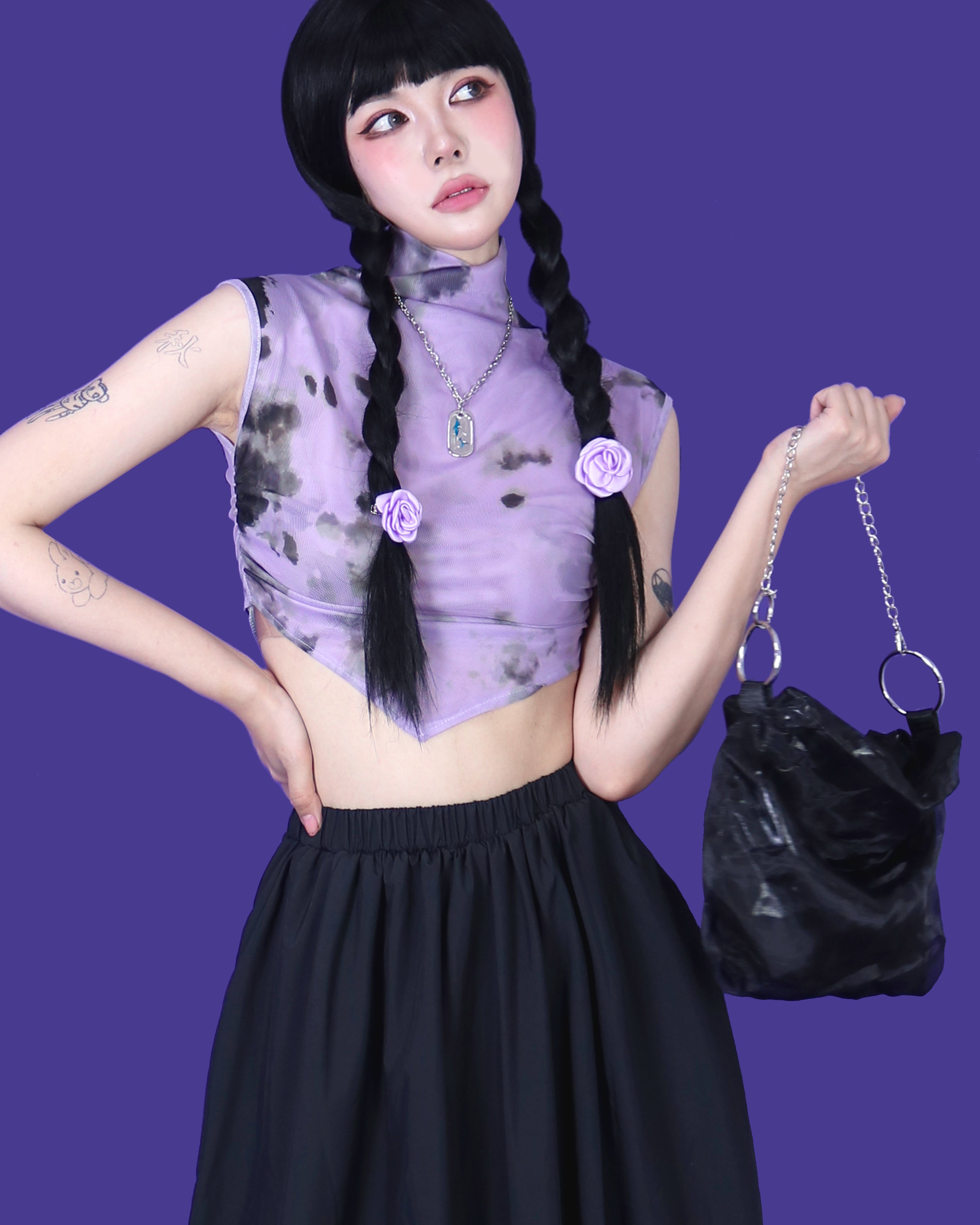 violet high neck sleeveless