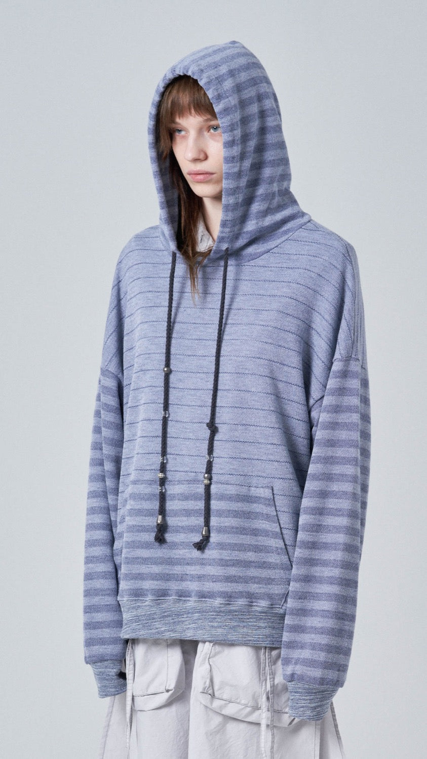 Oversized stripe hoodie_blue