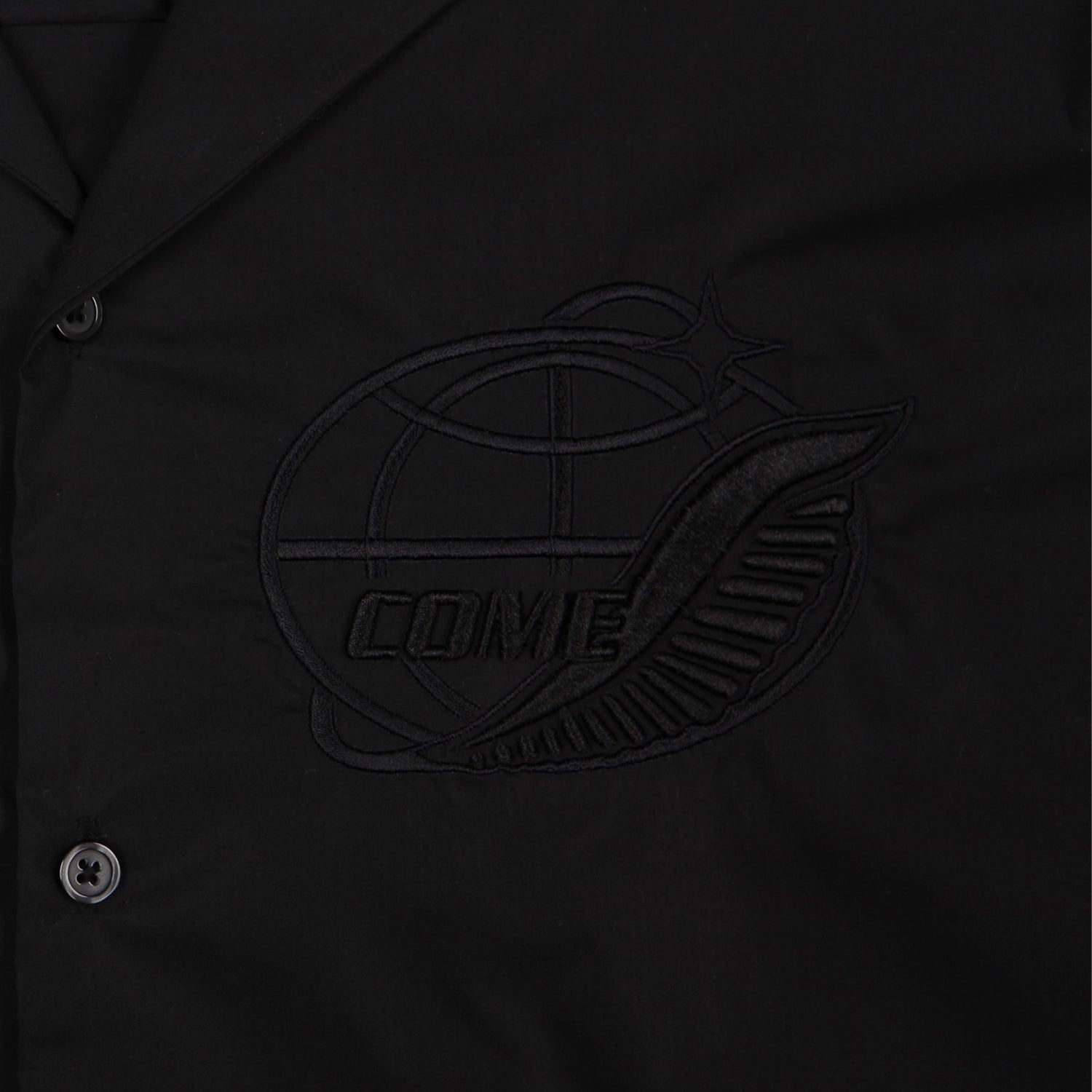 [UNISEX] Mission Patch Bowling Shirt (BLACK)