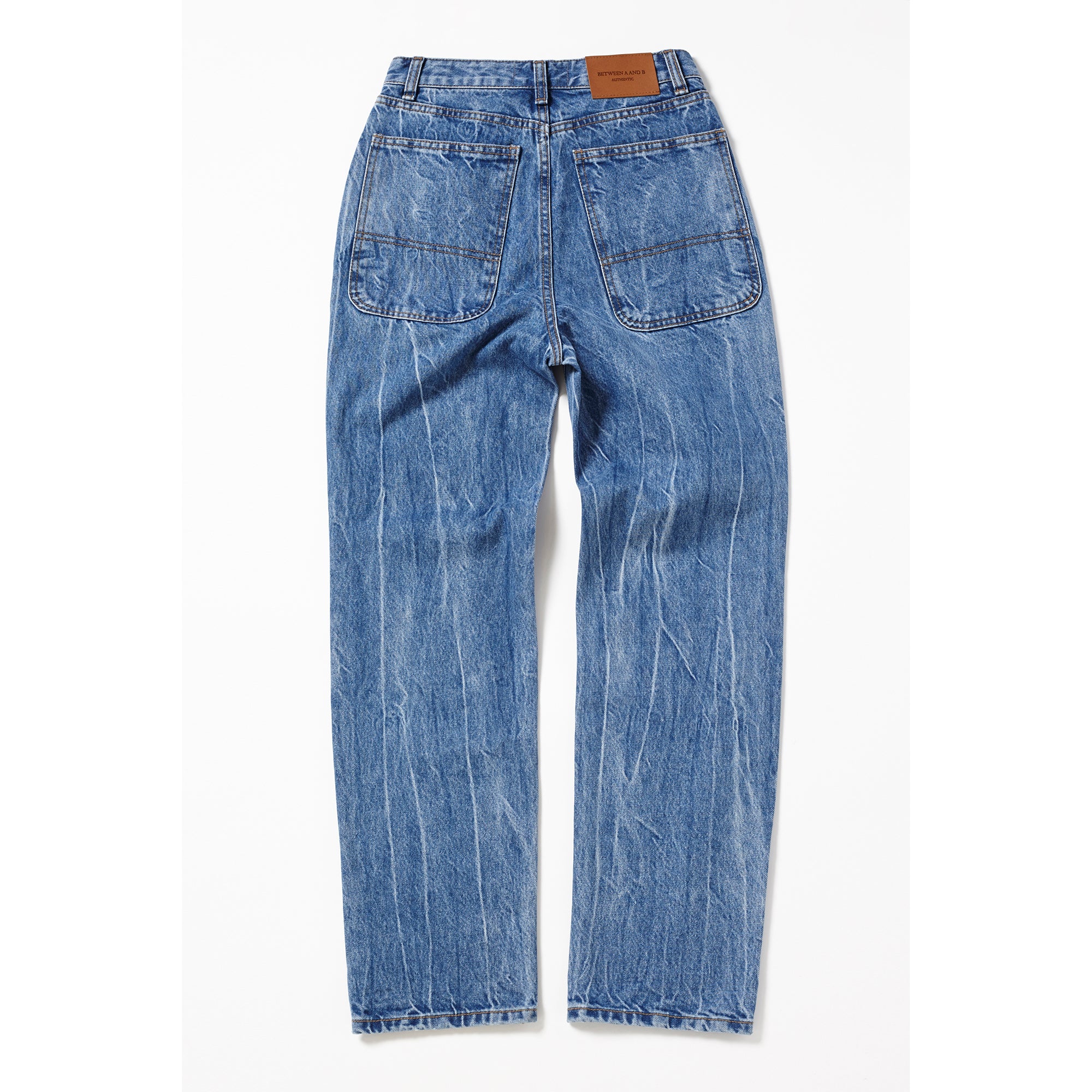 Crack Washing Denim Pants _ Light Blue