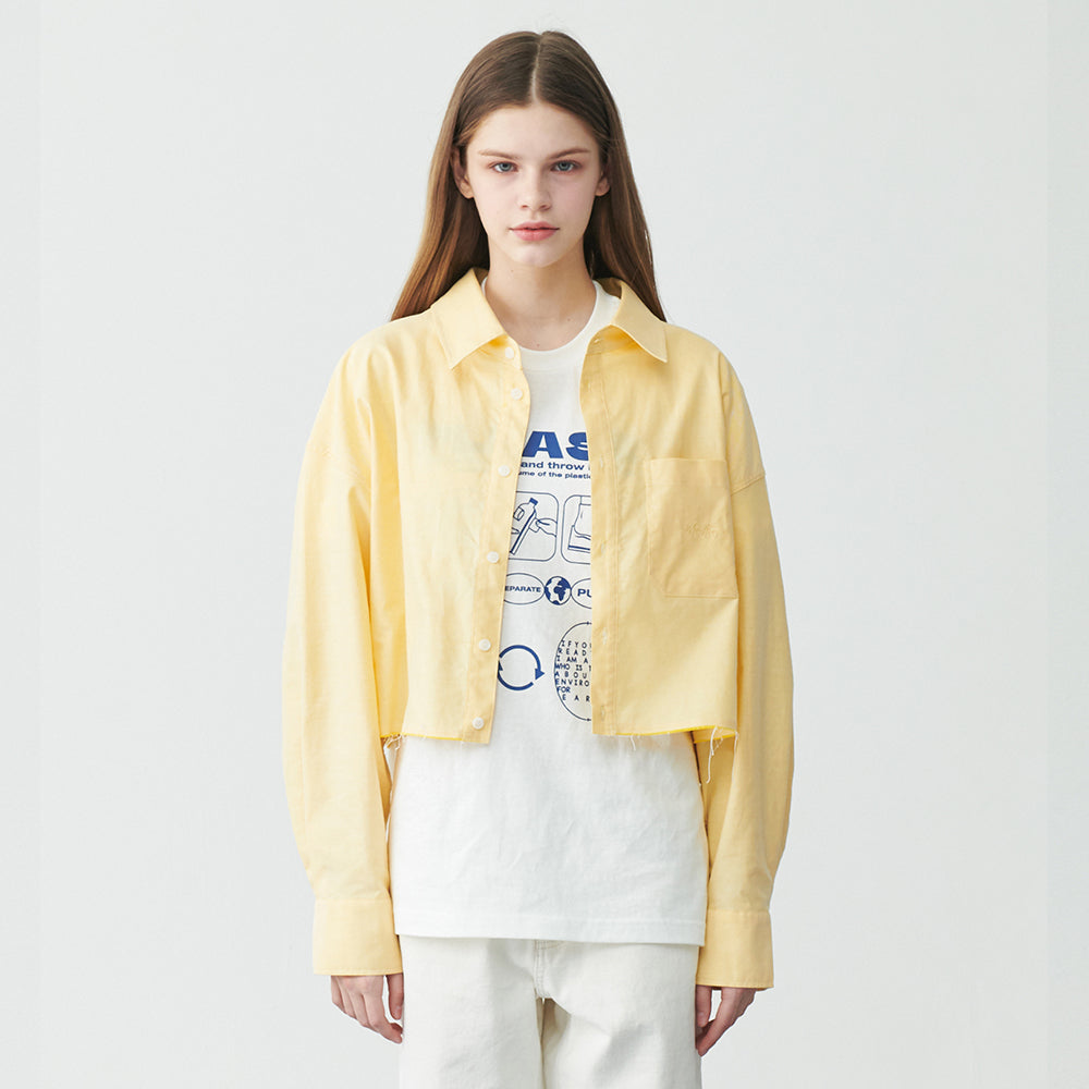 DART VOLUME CROP SHIRT (YELLOW)