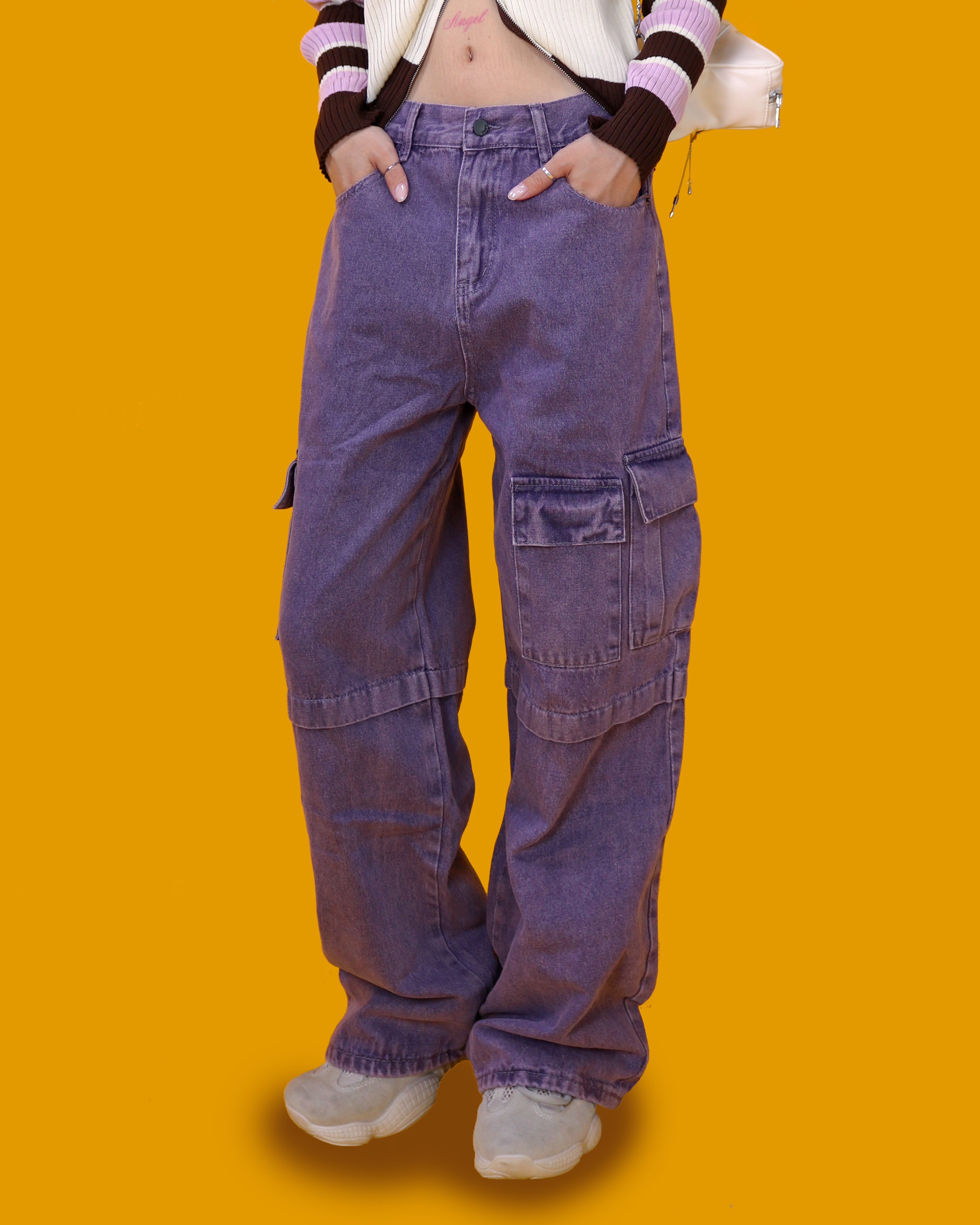 didi purple cargo pants