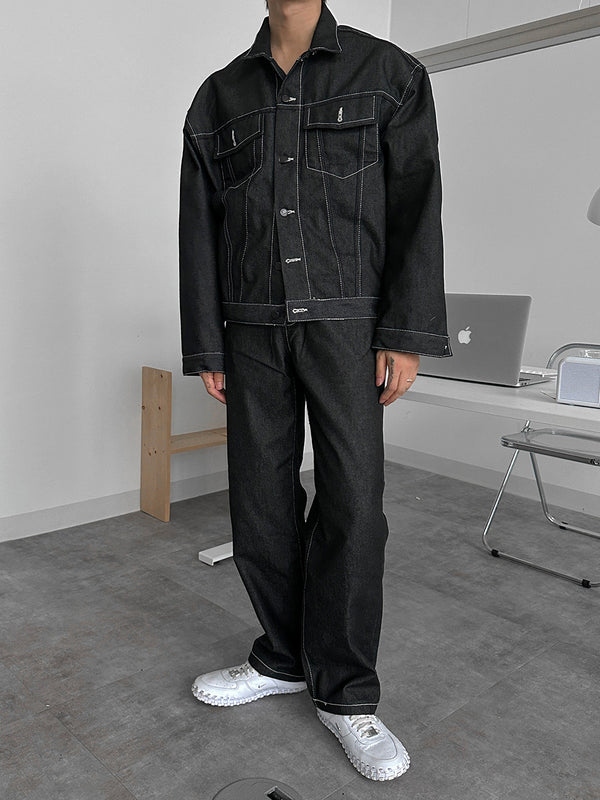 De Lap SP Non Fade Stitch Denim Set Up (Black/025)