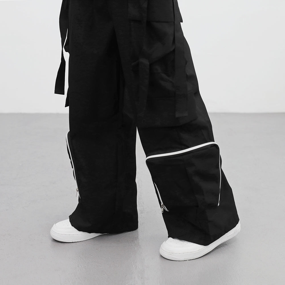 Utto Zipper Cargo Wide Pants