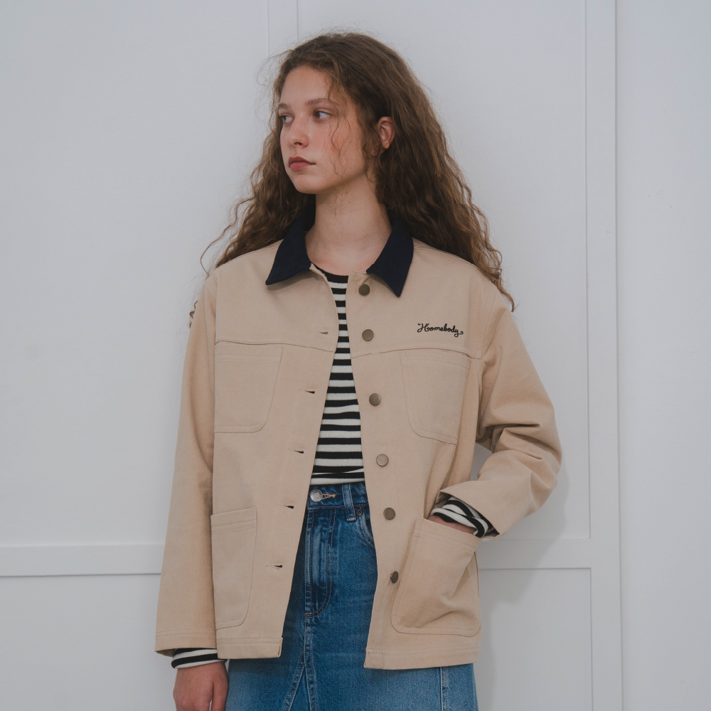 Cotton Trucker Jacket (BEIGE)