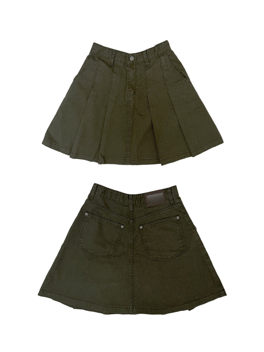 (2color) j chino medium skirt