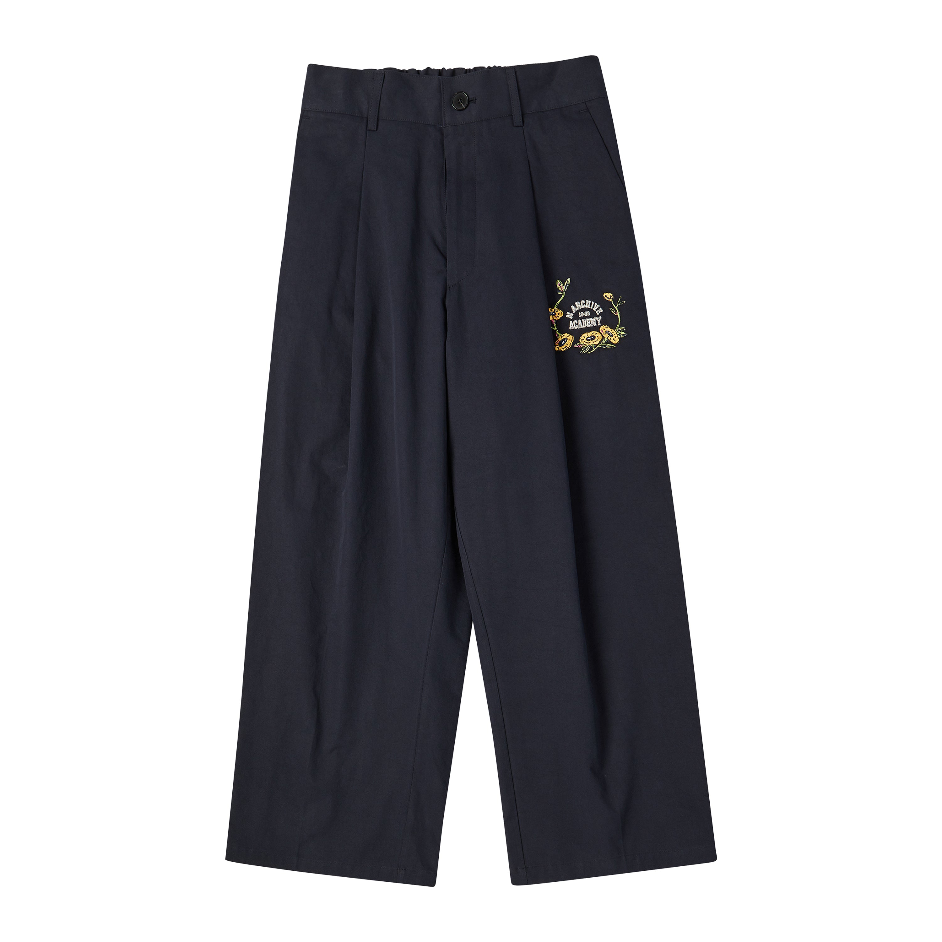 [COLLECTION LINE] ACADEMY LOGO COTTON WIDE PANTS NAVY