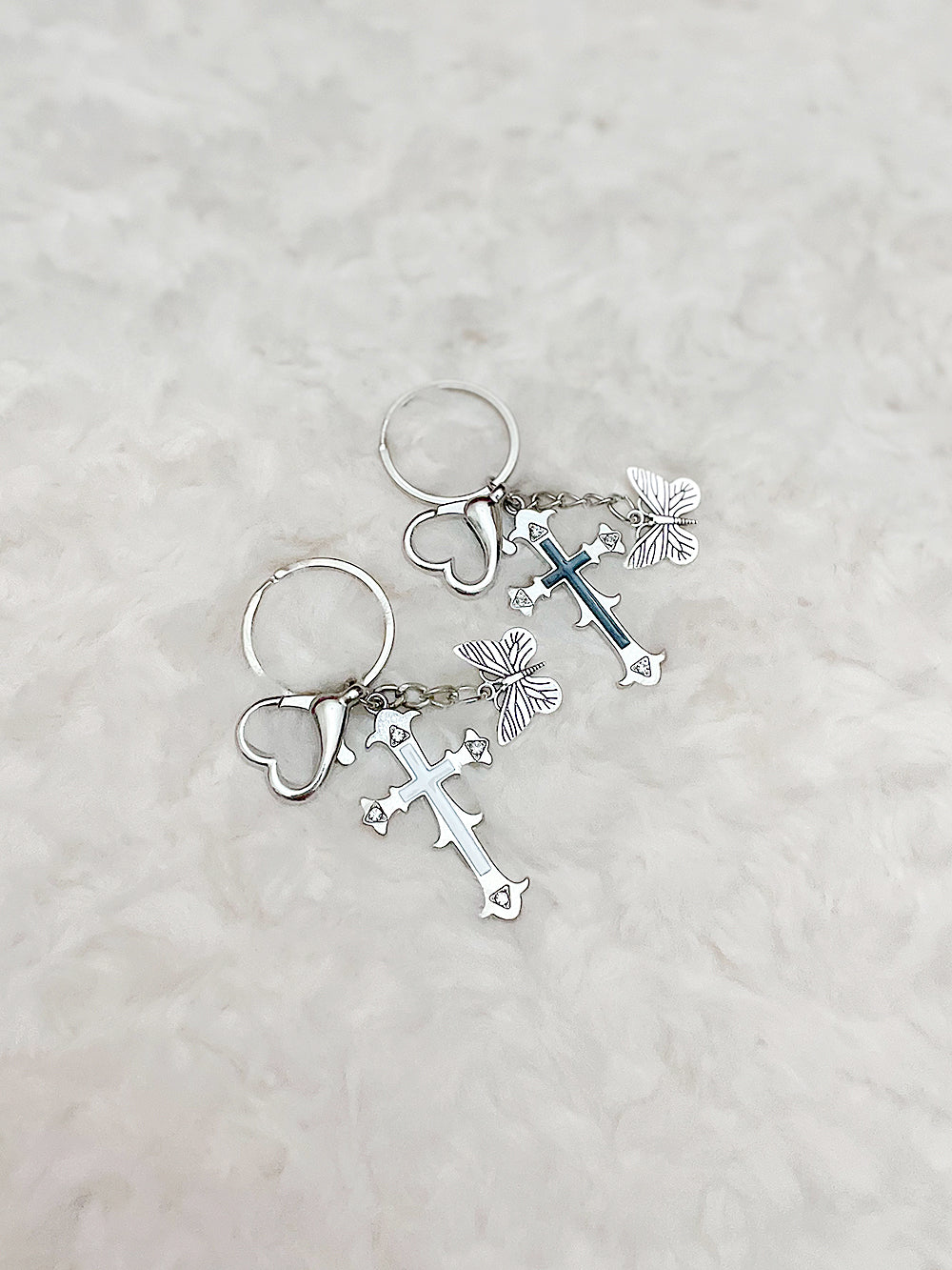 Dahlia Cross Rock Key Ring (2color)