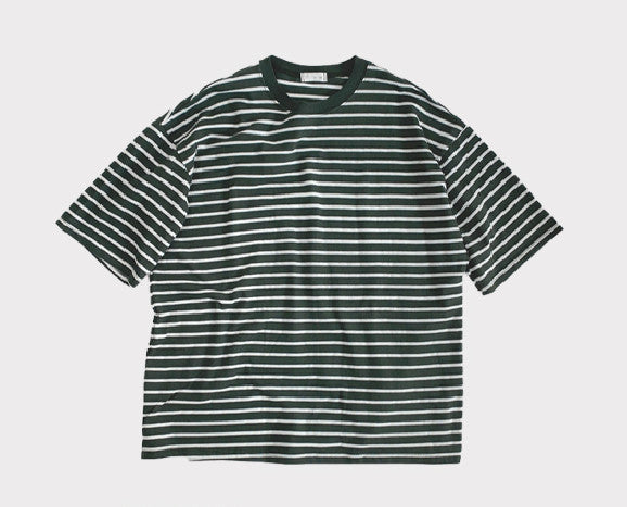 シングルボーダー半袖Tシャツ / ASCLO Single Border Short Sleeve T Shirt (9color)